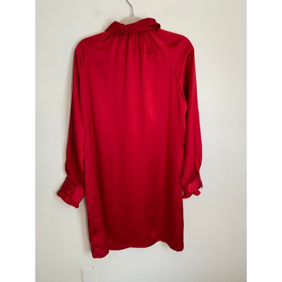 Boho Chic Royal Satin Dress in Red NWT size medium - Picture 3 of 6